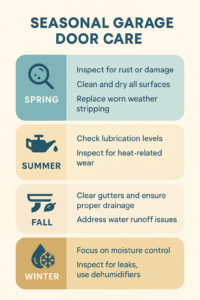 seasonal garage door maintenace prevent rust garage doors